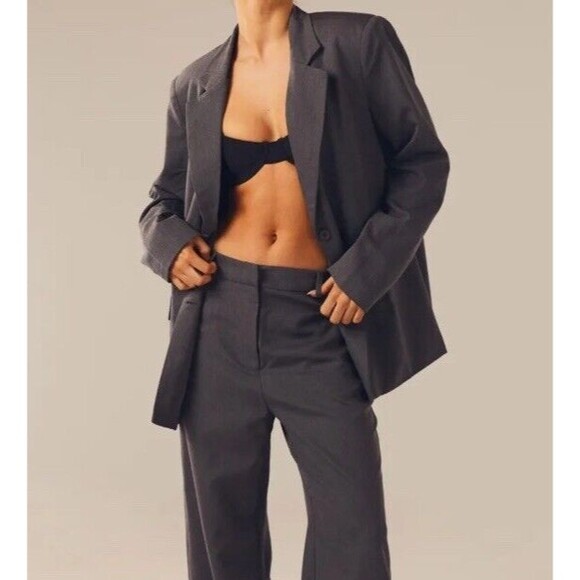 Peppermayo blazer Womens Sz 0 Maggie Gray jacket Academia Preppy Timeless New - Picture 4 of 11